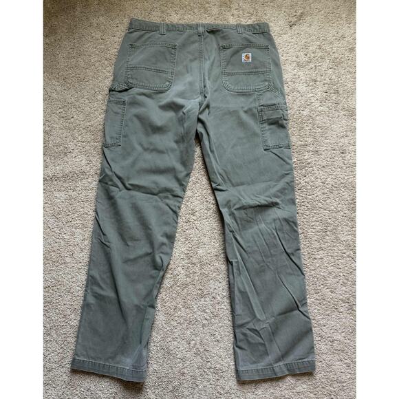 Carhartt B324 ARG Carpenter Relaxed Fit Twill Work Pants Green Men's 40 x 34 - Picture 1 of 9